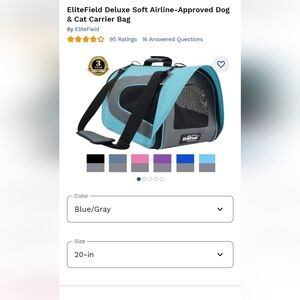 EliteField Blue and Gray Pet Carrier